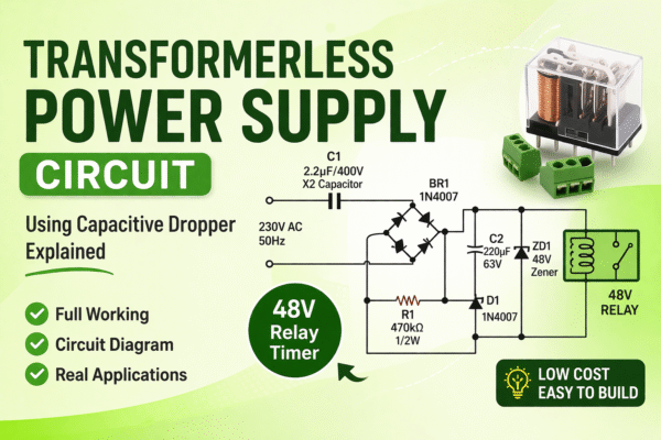 Transformerless Power Supply Circuit – Low Cost Design and Working
