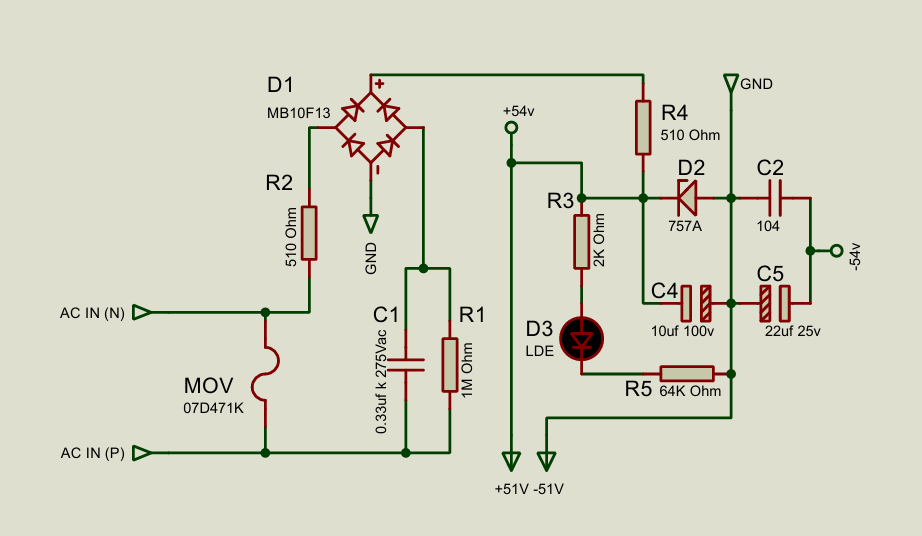 Transformerless Power Supply Circuit
